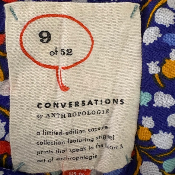 Conversations by Anthropologie Blue Flower Colloquial Button Down Shirt Size 8 - Picture 9 of 12